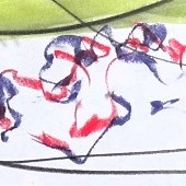 ohne titel, 2024, mischtechnik auf papier, 83,8x59,4 cm, copyright vg bildkunst + axel hptner
